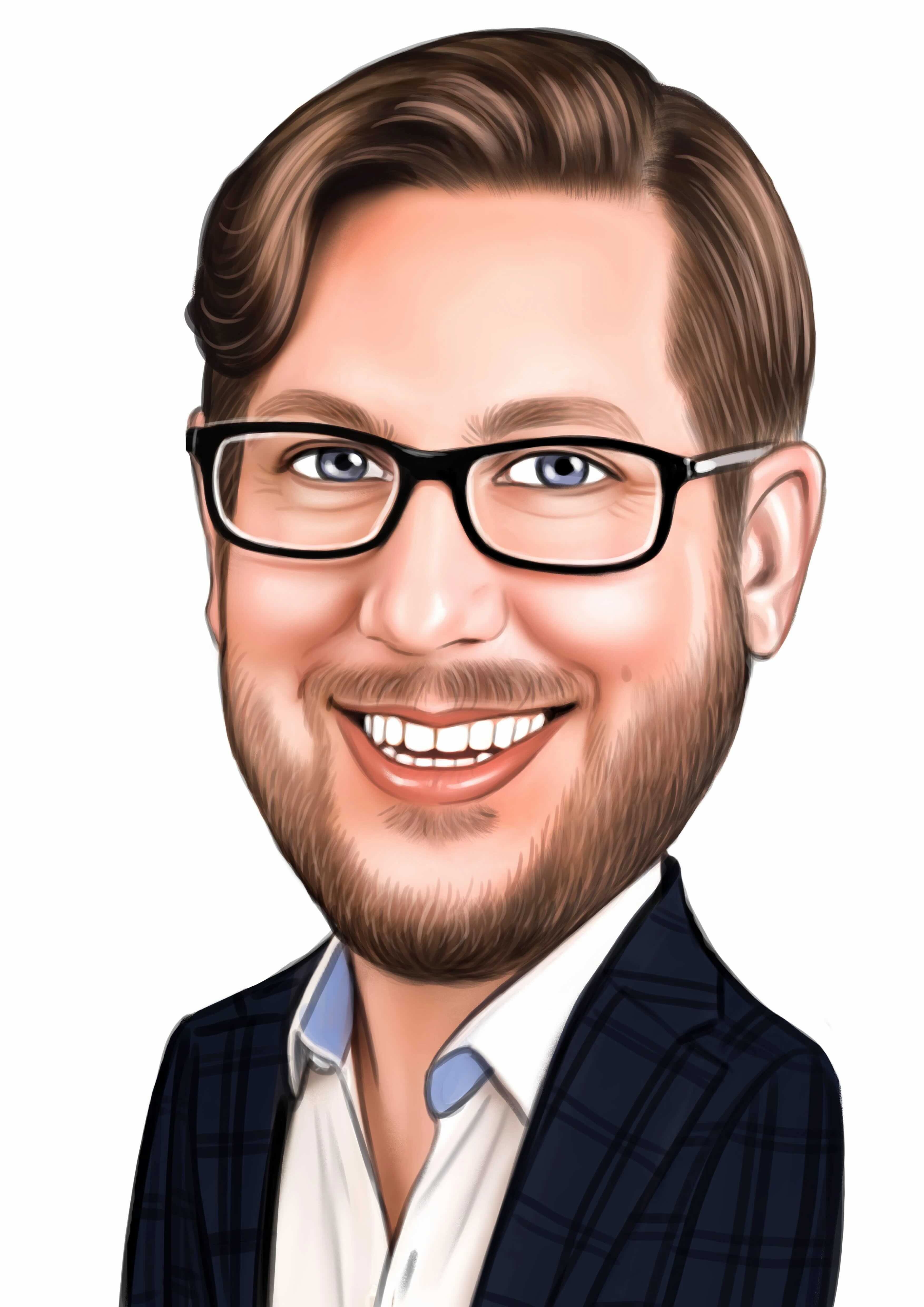 A cartoon image of Chief Ecosystem & Community Officer, Adam Bielanski.