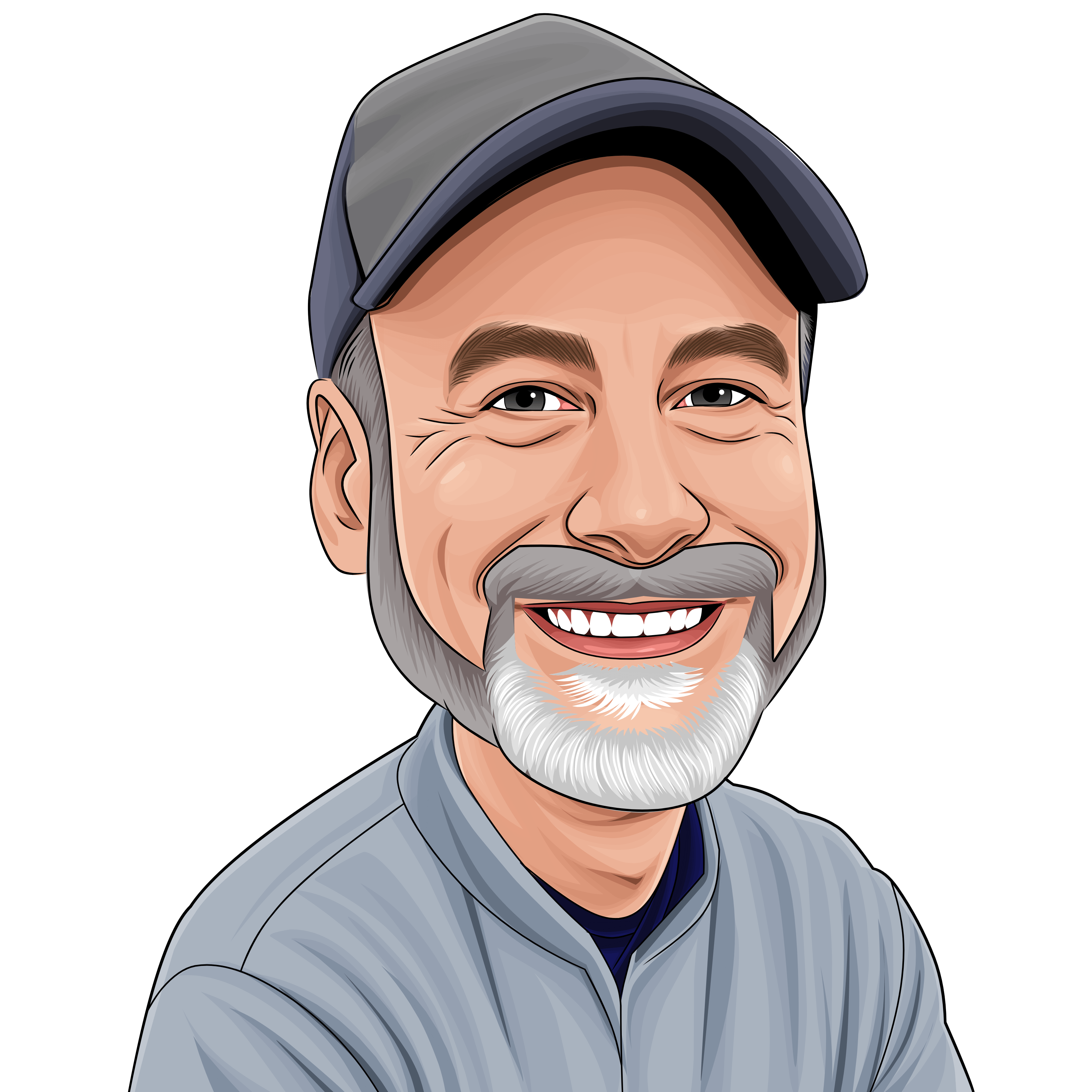 A cartoon image of CEO, Brett Jaffe